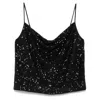 Diane Von Furstenberg Berlin Sequined Top In Black