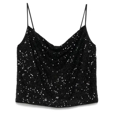 Diane Von Furstenberg Berlin Sequined Tulle Camisole In Black