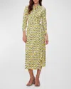 Diane Von Furstenberg Tori Geometric-print Midi Wrap Dress In Maypole Sm Yellow
