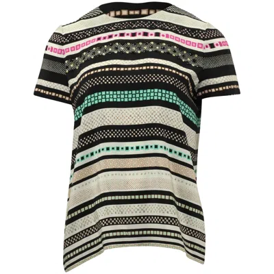 Diane Von Furstenberg Tori Striped Top In Multicolor Silk