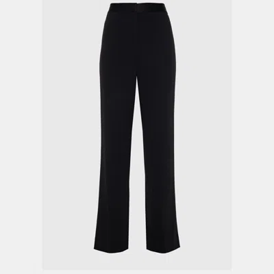 Pre-owned Diane Von Furstenberg Triacetate Straight Leg Trousers 12 In Black