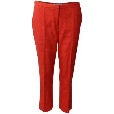 Diane Von Furstenberg Trousers In Orange Viscose In Red