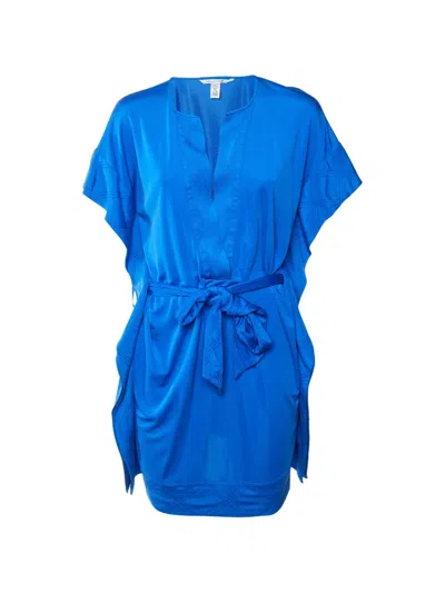Pre-owned Diane Von Furstenberg Tuvallu Kimono-sleeve Kaftan Dress In Blue