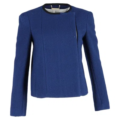 Diane Von Furstenberg Tweed Blazer In Blue Wool