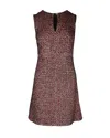 Diane Von Furstenberg Tweed Mini Dress In Pink Acryic In Pink