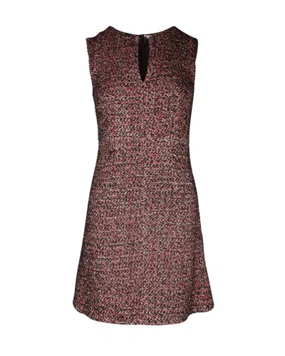 Diane Von Furstenberg Tweed Mini Dress In Pink Acryic