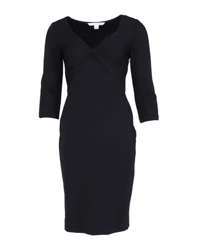 Diane Von Furstenberg Twist Front Detail Razel Dress In Black Viscose