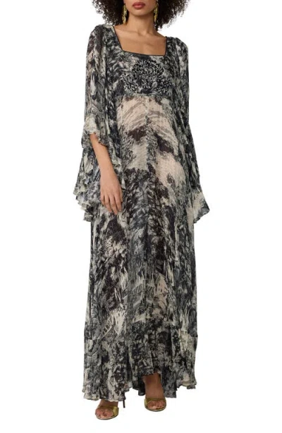Diane Von Furstenberg Uma Abstract Print Maxi Dress In Black