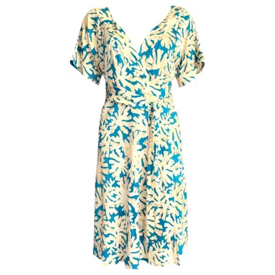 Pre-owned Diane Von Furstenberg Unworn Dvf  Signature Silk Wrap Dress 10 In Sand