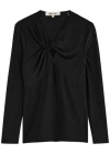 Diane Von Furstenberg Ursula Knotted Lamé Top In Black