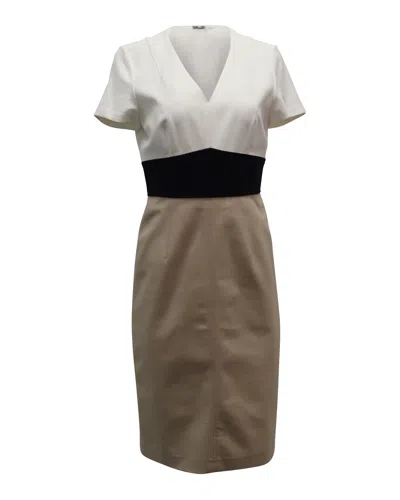 Diane Von Furstenberg V-neck Knee Length Dress In Multicolor Silk