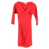 Diane Von Furstenberg V-neck Sheath Dress In Red Viscose In Red