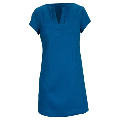 Diane Von Furstenberg Valda Mini Short Sleeve Dress In Blue Wool