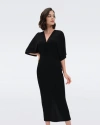 Diane Von Furstenberg Valerie Ruched Bodycon Jersey Midi Dress In Black