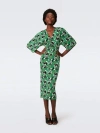 Diane Von Furstenberg Valerie Dress In Improv Iris Green