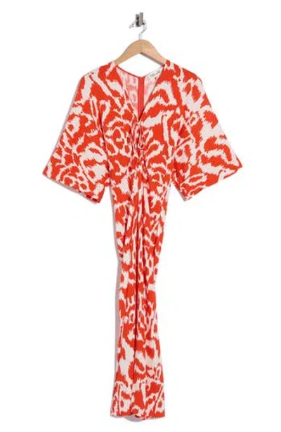 Diane Von Furstenberg Valerie Short Sleeve Maxi Dress In Orange
