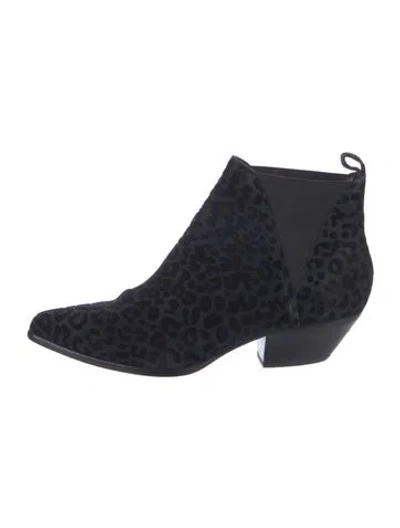 Pre-owned Diane Von Furstenberg Velvet Animal Print Chelsea Boots In Multi