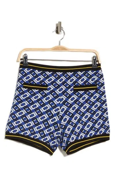 Diane Von Furstenberg Venus Jacquard Knit Shorts In Cane Link Knit Jacquard