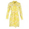 Diane Von Furstenberg Vera Printed Shirt Dress In Yellow Silk In Yellow
