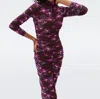 Diane Von Furstenberg Verina Reversible Mesh Dress In Paris Floral Purple And Tiny Bean In Purple
