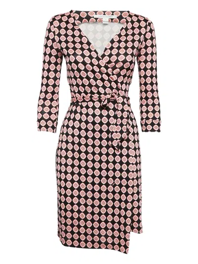 Pre-owned Diane Von Furstenberg Vintage 1061387 Red In Black