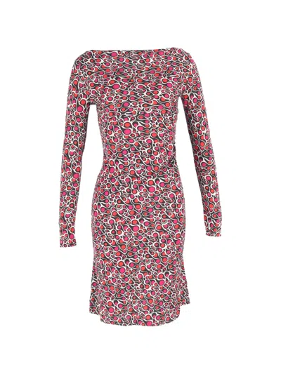 Pre-owned Diane Von Furstenberg Vintage 2021knee-length Print Dress In White