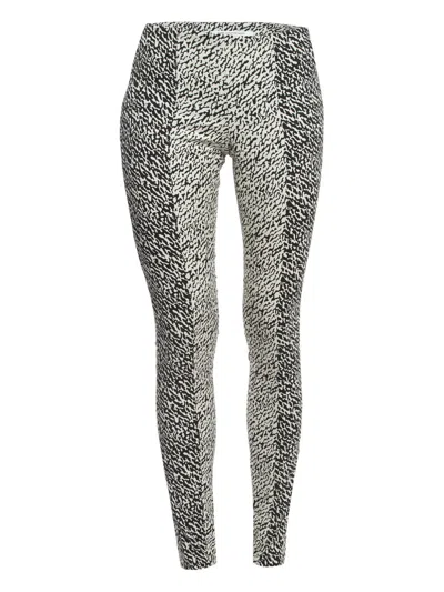 Pre-owned Diane Von Furstenberg Vintage 2024 Abstract-print Trousers In Black