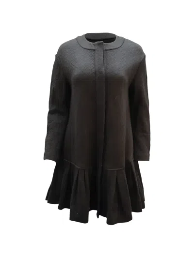 Pre-owned Diane Von Furstenberg Vintage Ballencya Wool Mini Dress In Black