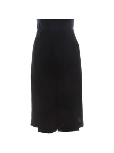 Pre-owned Diane Von Furstenberg Vintage Belt-loops Culottes In Black