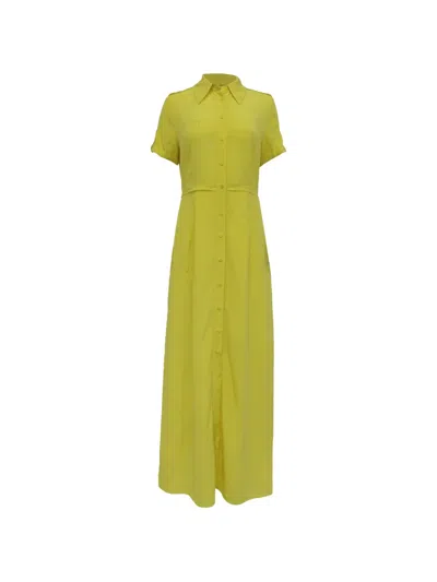 Pre-owned Diane Von Furstenberg Vintage Button-up Shirt Dress In Yellow