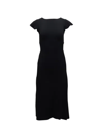 Pre-owned Diane Von Furstenberg Vintage Cut-out Midi Dress In Black