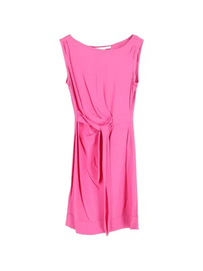 Pre-owned Diane Von Furstenberg Vintage Draped Sleeveless Dress In Pink