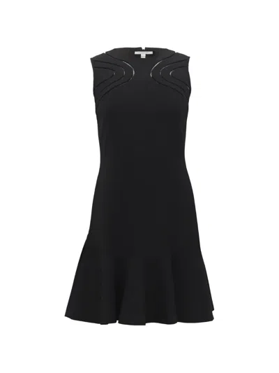 Pre-owned Diane Von Furstenberg Vintage Drop-waist Maureen Mini Dress In Black