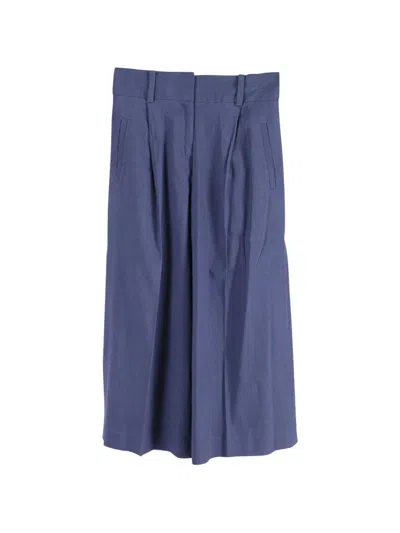 Pre-owned Diane Von Furstenberg Vintage Flared Cropped Trousers In Blue