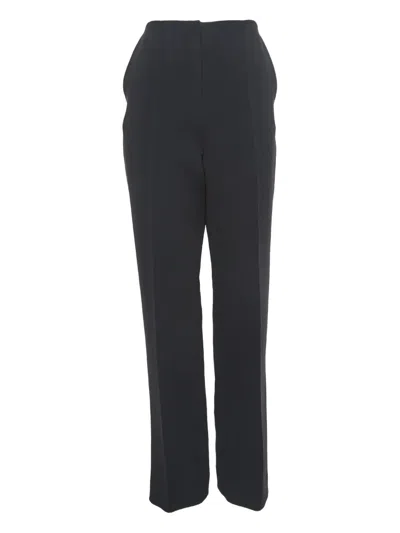 Pre-owned Diane Von Furstenberg Vintage High-waist Straight-leg Trousers In Black