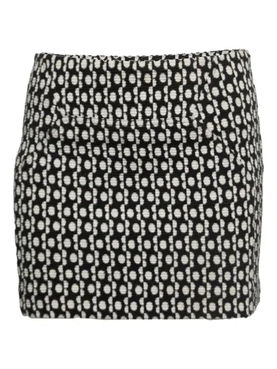 Pre-owned Diane Von Furstenberg Vintage Jacquard Mini Skirt In Black