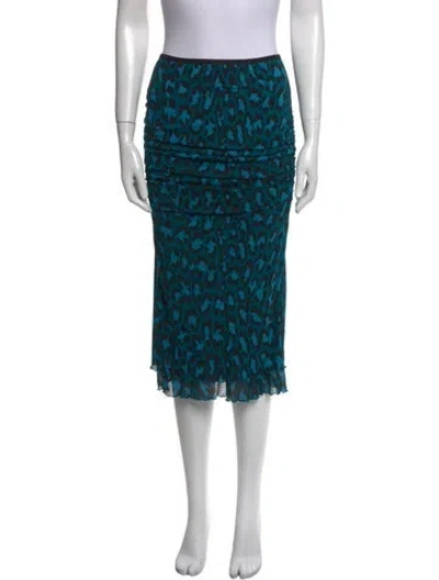Pre-owned Diane Von Furstenberg Vintage Knee-length Skirt In Blue