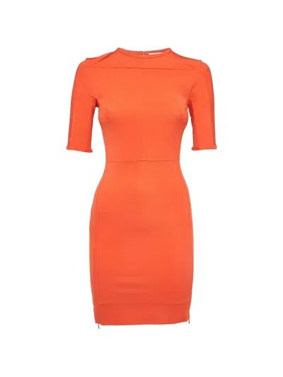Pre-owned Diane Von Furstenberg Vintage Knit Mini Dress In Orange