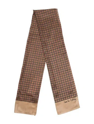 Pre-owned Diane Von Furstenberg Vintage Plaid Print Scarf In Brown