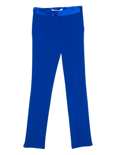 Pre-owned Diane Von Furstenberg Vintage  Contrasting-waistband Trousers In Blue