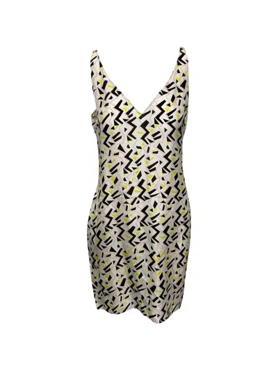 Pre-owned Diane Von Furstenberg Vintage Print Robe And Dress Set In Neutral