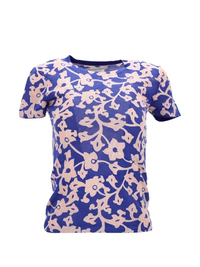 Pre-owned Diane Von Furstenberg Vintage Printed T-shirt In Blue
