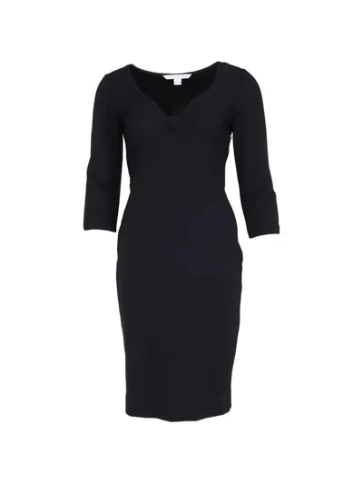 Pre-owned Diane Von Furstenberg Vintage Razel Twist-detail Dress In Black