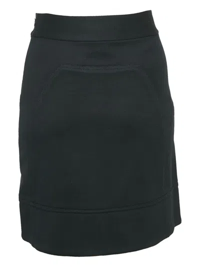 Pre-owned Diane Von Furstenberg Vintage Seam-detail Jersey Skirt In Blue