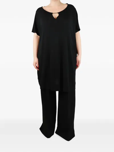 Pre-owned Diane Von Furstenberg Vintage Short-sleeve Cut-out Detail Mini Dress In Black