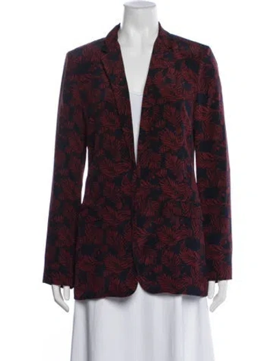 Pre-owned Diane Von Furstenberg Vintage Silk Blazer In Blue