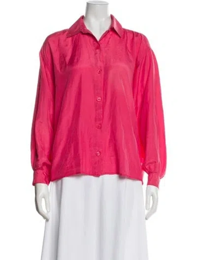 Pre-owned Diane Von Furstenberg Vintage Silk Blouse In Pink