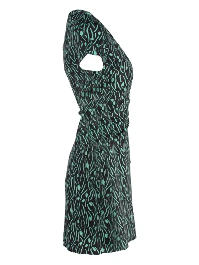 Pre-owned Diane Von Furstenberg Vintage Silk Mini Dress In Black