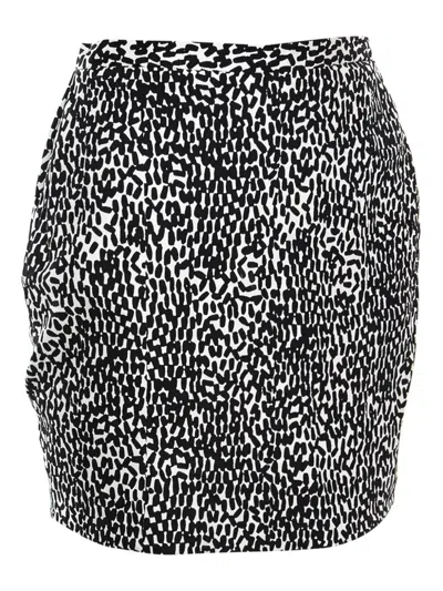Pre-owned Diane Von Furstenberg Vintage Silk Mini Skirt In White