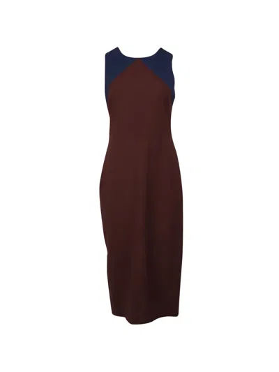 Pre-owned Diane Von Furstenberg Vintage Sleeveles Midi Dress In Red